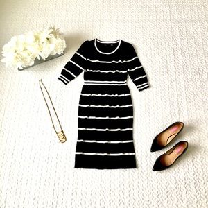 Noir Maternity | Black & White Stripe Dress | SM